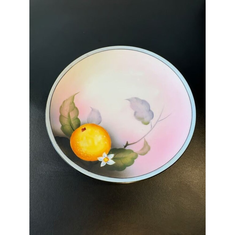Noritake Hand Painted Bowl Lemon Blossom Pink Lustre M Mark Japan Antique